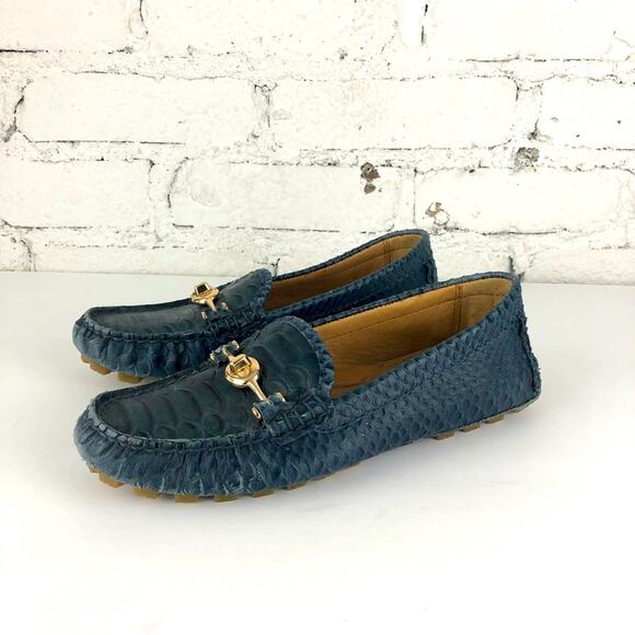 Coach Arlene Snakeskin Embossed Loafers - Picture 1 of 11